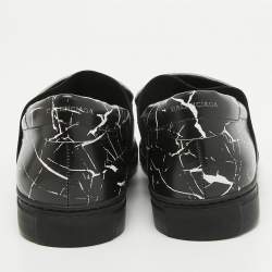 Pre Owned Balenciaga Black Leather Slip On Sneakers Size 40