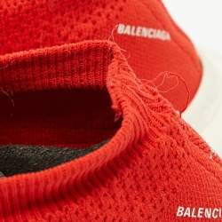 Balenciaga Red Knit Fabric Speed High Top Sneakers Size 36