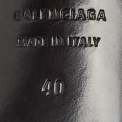 Pre Owned Balenciaga Neon Green Leather Allover Logo Ankle Strap Sandals Size 40