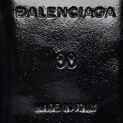 Pre Owned Balenciaga Peach/Black Leather Arena Thong Sandals Size 38