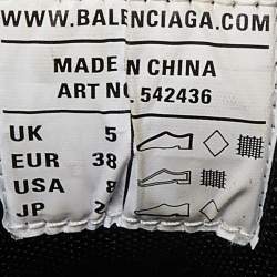 Pre Owned Balenciaga Black Mesh and Faux Leather Track Sneakers Size 38 