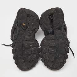 Pre Owned Balenciaga Black Mesh and Faux Leather Track Sneakers Size 38 
