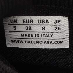 Balenciaga Black Knit Fabric Speed Trainer High Top Sneakers Size 38