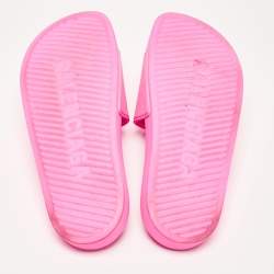 Balenciaga Pink Rubber Open Toe Flats Slides Size 40