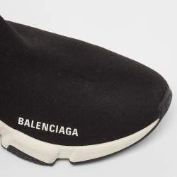 Balenciaga Black Knit Speed Trainer Sneakers Size 37