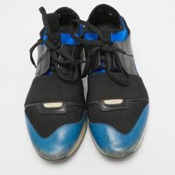 Balenciaga Multicolor Leather and Mesh Race Runner Sneakers Size 39
