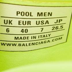 Pre Owned Balenciaga Light Green Rubber Pool Slide Flats Size 40