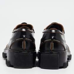 Balenciaga Black Leather Topstitch Derby Size 36