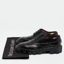 Balenciaga Black Leather Topstitch Derby Size 36