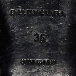 Balenciaga Burgundy Leather Studded Arena Flat Slides Size 36