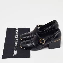 Balenciaga Black Leather Loafer Pumps Size 36