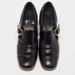 Balenciaga Black Leather Loafer Pumps Size 36