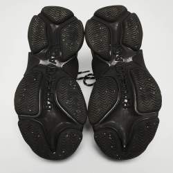 مملوكة مسبقًا Balenciaga Black Faux Leather Triple S All Over Logo Sneakers Size 39