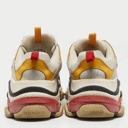 Pre Owned Balenciaga Multicolor Mesh and Nubuck Triple S Sneakers Size 39