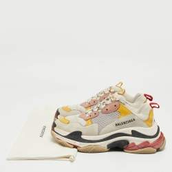 Pre Owned Balenciaga Multicolor Mesh and Nubuck Triple S Sneakers Size 39