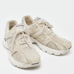 Pre Owned Balenciaga White Mesh Phantom Low Top Sneakers Size 38