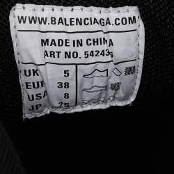 Pre Owned Balenciaga  Yellow/Grey Faux Leather and Mesh Track Low Top Sneakers Size 38