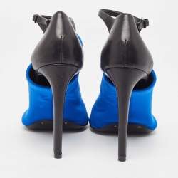 Balenciaga Blue/Black Neoprene and Leather Glove Sandals Size 38.5