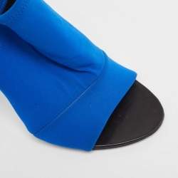Balenciaga Blue/Black Neoprene and Leather Glove Sandals Size 38.5