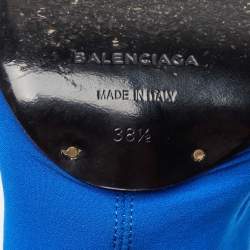 Balenciaga Blue/Black Neoprene and Leather Glove Sandals Size 38.5