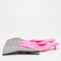 مملوكة مسبقًا Balenciaga Pink Leather Knife Pointed Toe Mules Size 38