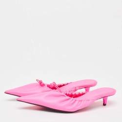مملوكة مسبقًا Balenciaga Pink Leather Knife Pointed Toe Mules Size 38