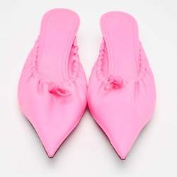 مملوكة مسبقًا Balenciaga Pink Leather Knife Pointed Toe Mules Size 38