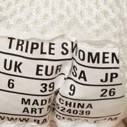 Pre Owned Balenciaga Multicolor Nubuck and Mesh Triple S Sneakers Size 39