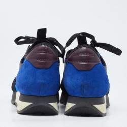 Pre Owned Balenciaga Tricolor Leather,Suede and Mesh Race Runner Sneakers Size 37