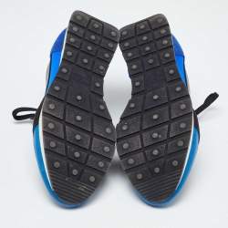 Pre Owned Balenciaga Tricolor Leather,Suede and Mesh Race Runner Sneakers Size 37