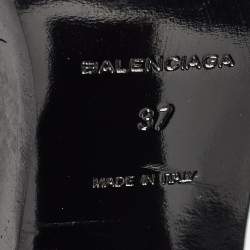 Balenciaga Black Leather Knee Length Boots Size 37