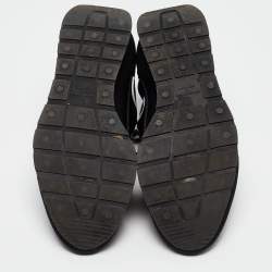 مملوكة مسبقًا Balenciaga Black Nylon and Patent Race Runner Sneakers Size 39