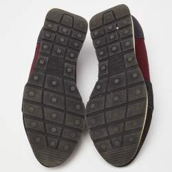 Pre Owned Balenciaga Black Mesh and Textured Leather Race Runner Sneakers Size 37