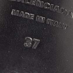 Pre Owned Balenciaga Black Lizard Embossed Leather Knife BB Pumps Size 37