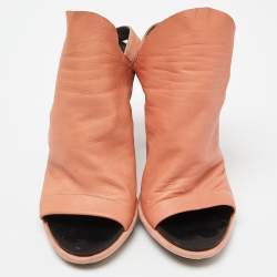 Balenciaga Orange Leather and Suede Glove Sandals Size 37