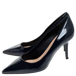 Ballin Blue Patent Leather Pointed Toe Pumps Size 38