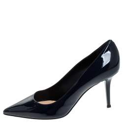 Ballin Blue Patent Leather Pointed Toe Pumps Size 38