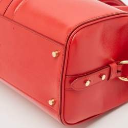 Bally Red Leather Small Beckett Week Top Handle Bag