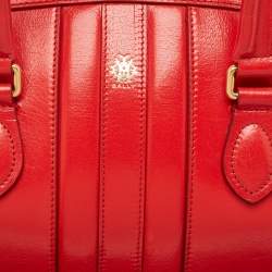 Bally Red Leather Small Beckett Week Top Handle Bag