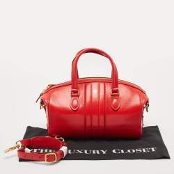 Bally Red Leather Small Beckett Week Top Handle Bag