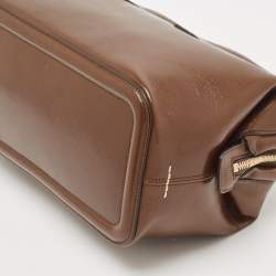 Bally Brown Glaze Leather Small Belle Boston Bag