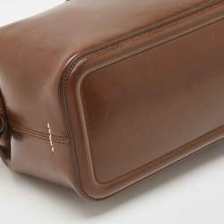 Bally Brown Glaze Leather Small Belle Boston Bag