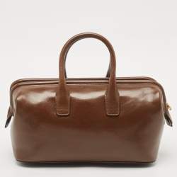 Bally Brown Glaze Leather Small Belle Boston Bag