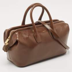 Bally Brown Glaze Leather Small Belle Boston Bag