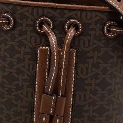 Bally Brown Coated Canvas and Leather Donae Bucket Bag 
