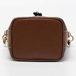 Bally Brown Coated Canvas and Leather Donae Bucket Bag 