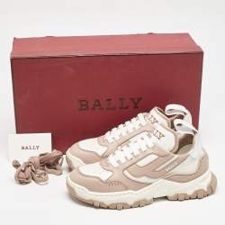 Bally Old Rose/white Leather Holden Sneakers Size 36