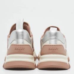 Bally Old Rose/White Leather Holden Sneakers Size 38