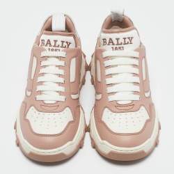 Bally Old Rose/White Leather Holden Sneakers Size 38