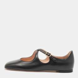 Bally Black Leather Byntia Ballet Flats Size 38